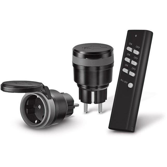 Click on Click off – 2 interrupteurs sans fil avec télécommande pour l'extérieur – avec application en combinaison avec pont – kit de démarrage - fr