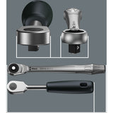 Wera 8100 sa 7 jeu de cliquets métalliques zyklop carré traversant 1 jeu de 4 outils (28 pièces)