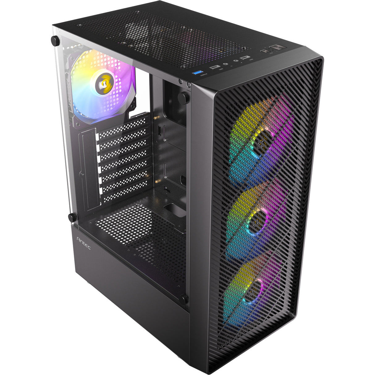 Boîtier tour midi Antec ax26 rgb Elite (noir | 3x USB-A | verre trempé)