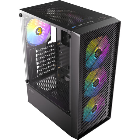 Boîtier tour midi Antec ax26 rgb Elite (noir | 3x USB-A | verre trempé)