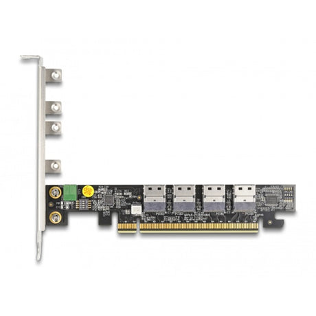 Delock carte pci express x16 vers 4 x adaptateur réseau interne sff-8654 4i nvme