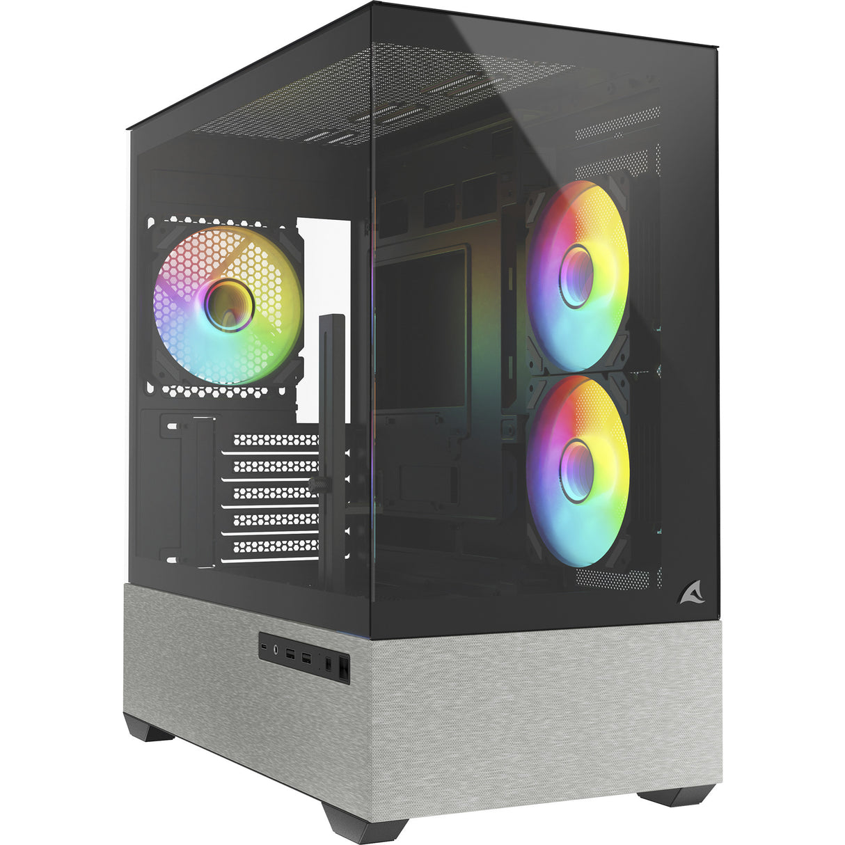Boîtier mini tour Sharkoon mk7 argb (noir | 2x USB-A | 1x USB-C | RVB | verre trempé)