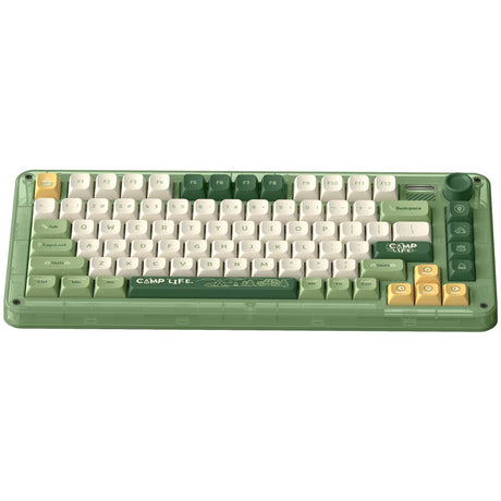 Clavier mécanique sans fil de camping Iqunix zx75 (vert, disposition américaine (qwerty), pierre de lune iquunix, 75 %, LED RVB, remplaçable à chaud, pbt double prise, 2,4 GHz | Bluetooth 5.1 | USB-C)
