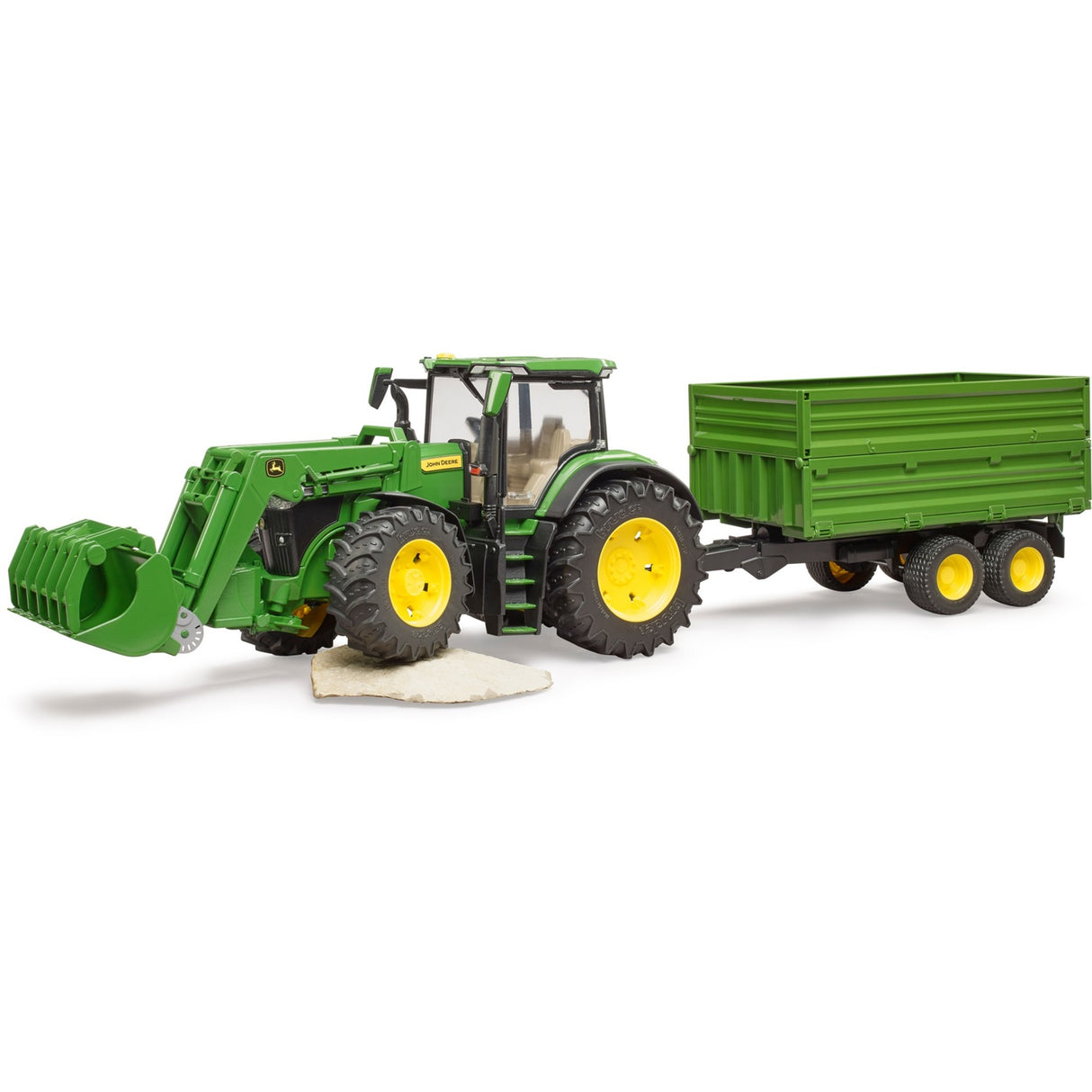 Tracteur Bruder John Deere 7R 350 avec remorque