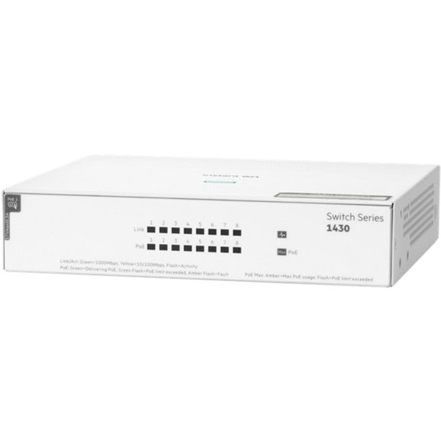Commutateur PoE Hewlett Packard Enterprise Instant On 1430 8G CL4 (PoE 64 watts)