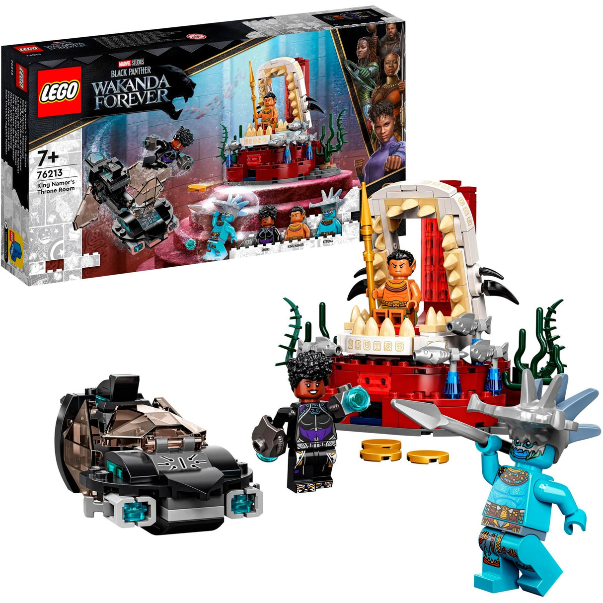 Lego Marvel - Jouet de construction de la salle du trône du roi Namor (76213)