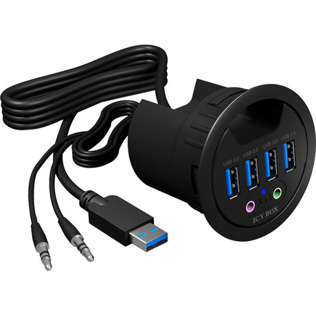 Boîte glacée ib-hub1403a hub usb (noir)