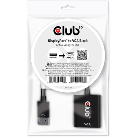 Adaptateur actif Club 3D Displayport 1.1 vers VGA (noir)