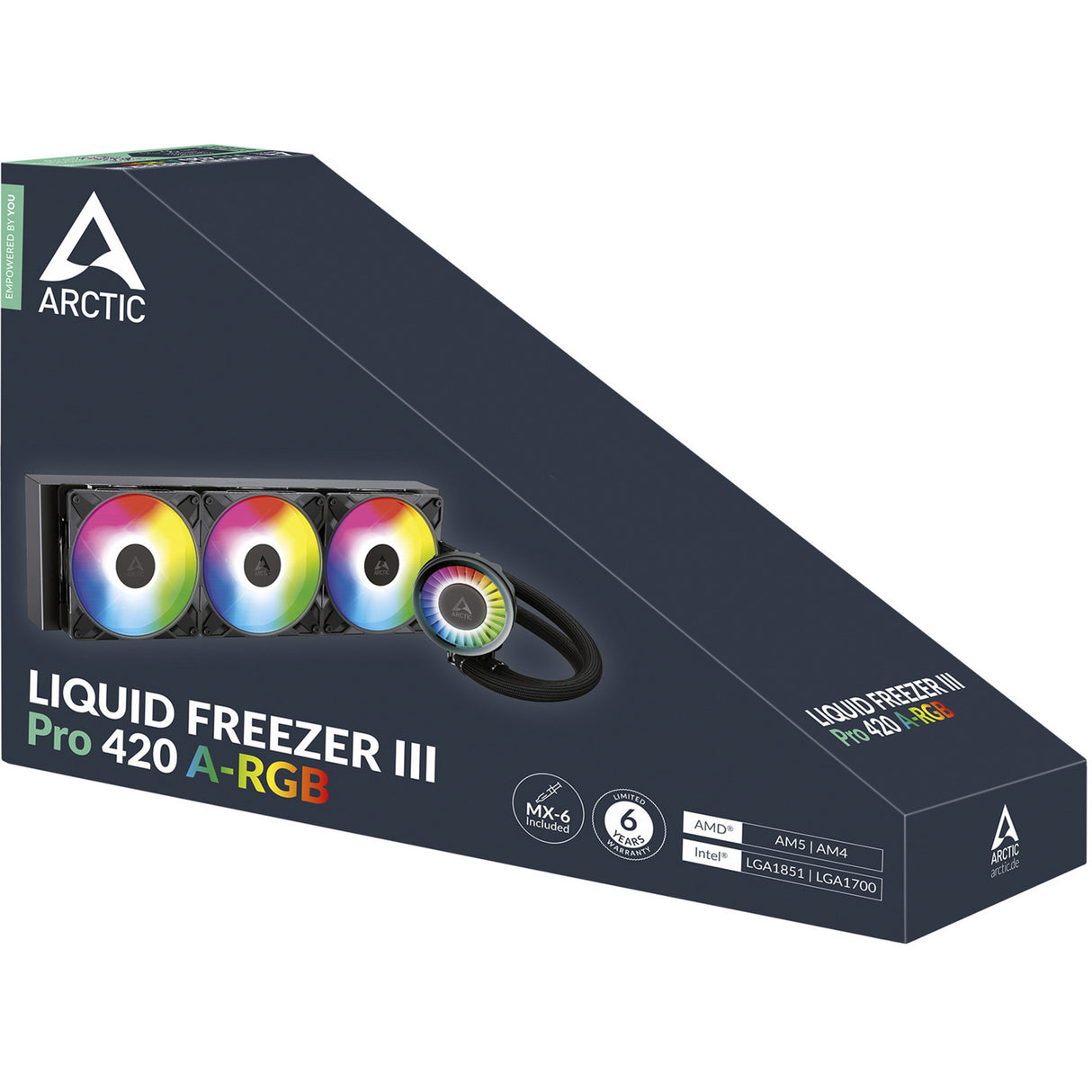 Arctic Liquid Freezer III Pro 420 A-RGB Refroidissement par eau (noir, connecteur de ventilateur PWM 4 broches)