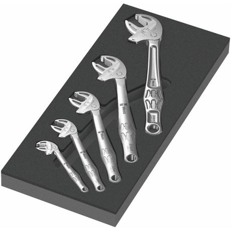 Wera clé à fourche auto-ajustable 6004 joker set 1 jeu d'outils (gris noir, jeu de clés à fourche auto-ajustables, dans insert en caoutchouc mousse pour chariot d'atelier)