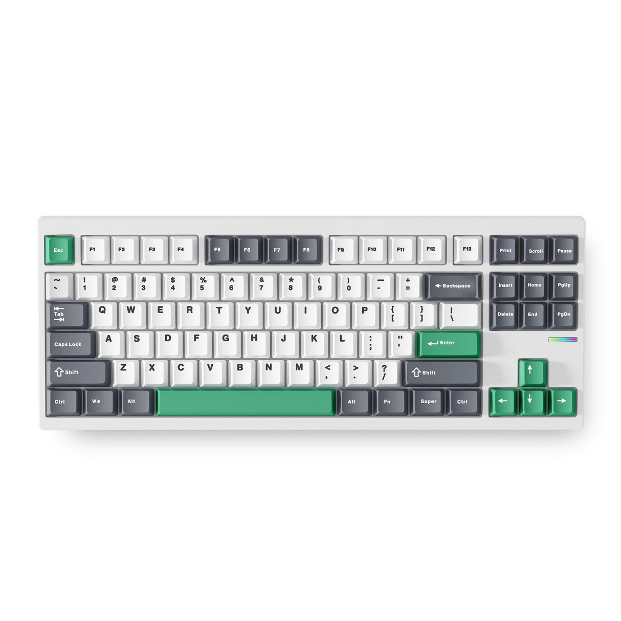 Mchose gx87 lite : clavier mécanique personnalisé en aluminium matcha latte v2 blanc nano spray (blanc, huano matcha latte v2, RVB, échange à chaud, pbt double-shot, sans fil | Bluetooth | USB-C)