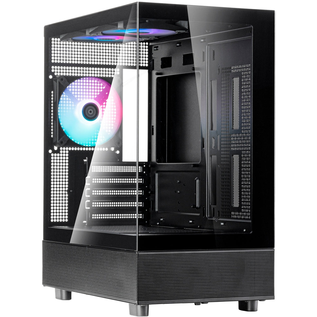 Boîtier mini tour Silverstone lucid 04 (noir | 2x USB-A | 1x USB-C | RVB | verre trempé)
