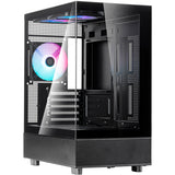 Boîtier mini tour Silverstone lucid 04 (noir | 2x USB-A | 1x USB-C | RVB | verre trempé)