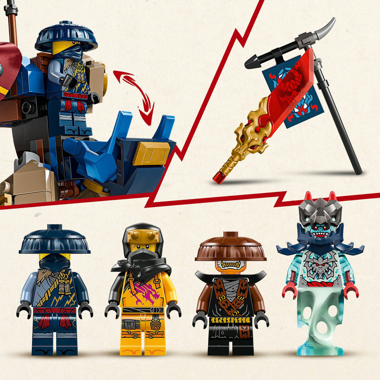 Lego Ninjago 71843 Le cavalier dragon robot du voyou