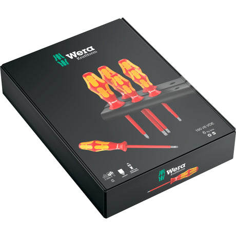Wera 160 i 6 jeu de tournevis kraftform plus série 100 + rack (rouge jaune, 6 pièces)