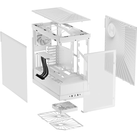 Boîtier tour midi Hyte y40 (blanc | 2x USB-A | 1x USB-C | verre trempé)