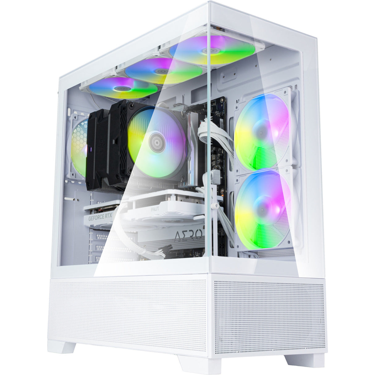 Boîtier mini tour Silverstone lucid 05 (blanc | 2x USB-A | 1x USB-C | RVB | verre trempé)