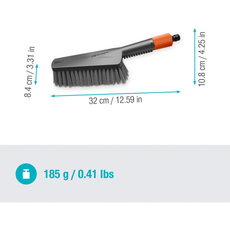 Gardena CleanSystem Hand Brush M Soft, avec une connexion de tuyau