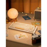 Clavier mécanique sans fil Iqunix zx75 Sunset Ponder (jaune clair, disposition américaine (QWERTY), rose silencieuse Iqunix, 75 %, LED RVB, échangeable à chaud, PBT double prise, 2,4 GHz | Bluetooth 5.1 | USB-C)