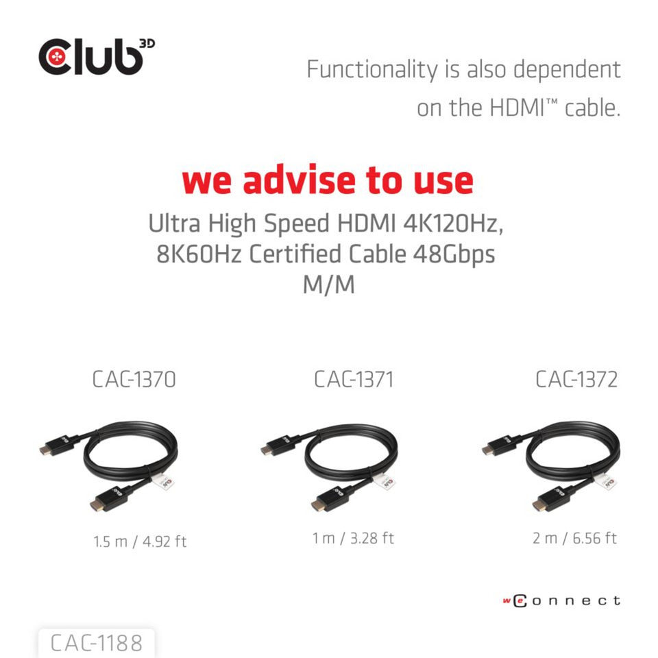 Adaptateur Club 3D Mini Displayport 1.4 vers HDMI 8K60Hz M-F (noir)