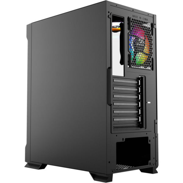 Boîtier tour midi en maille Xyz PC Gear Airone 300-X (noir | 1x USB-A | 1x USB-C | Verre trempé)