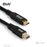 Adaptateur bidirectionnel Club 3D USB-C vers Mini DisplayPort DP40 (noir, 2 mètres, certifié Vesa)