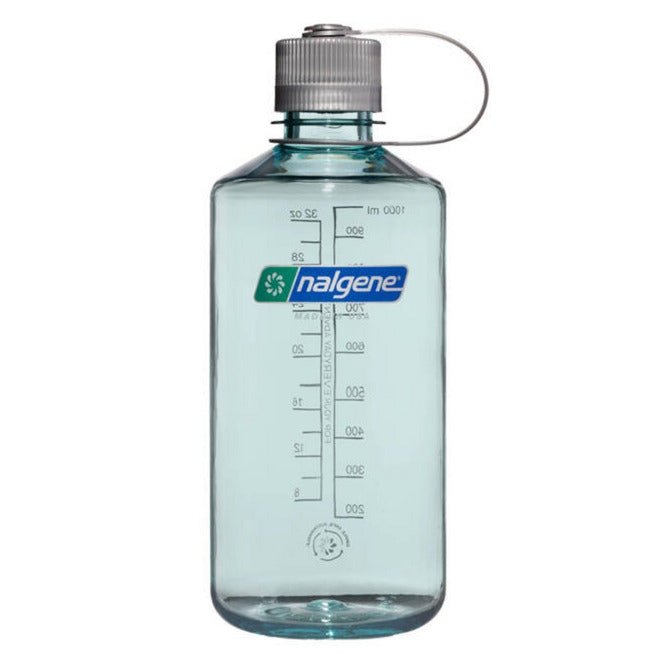 Bouteille d'eau Nalgene à bouche étroite, gourde de 1 litre (bleu clair)