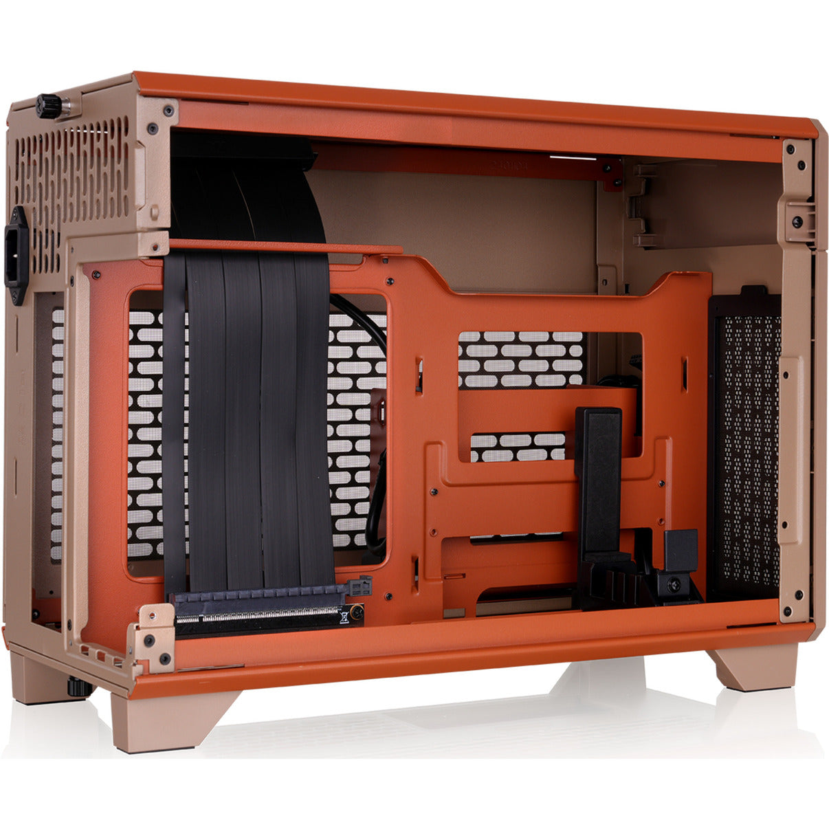 Thermaltake tr100 gravel sand mini tower behuizing (lichtbruin | 2x usb-a | 1x usb-c)