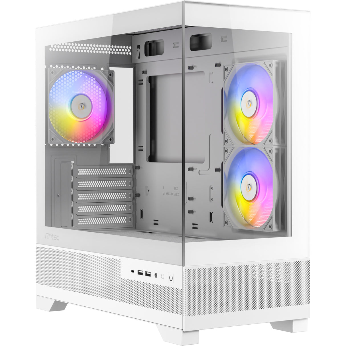 Boîtier mini tour Antec cx500m argb (blanc | 2x USB-A | 1x USB-C | verre trempé)