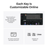 Clavier personnalisé sans fil Keychron q5 he qmk (noir, disposition américaine (qwerty), nébuleuse magnétique à double rail gateron, 96 %, LED RVB, pbt double-shot osa, échange à chaud, bouton, 2,4 GHz | Bluetooth 5.1 | USB-C)