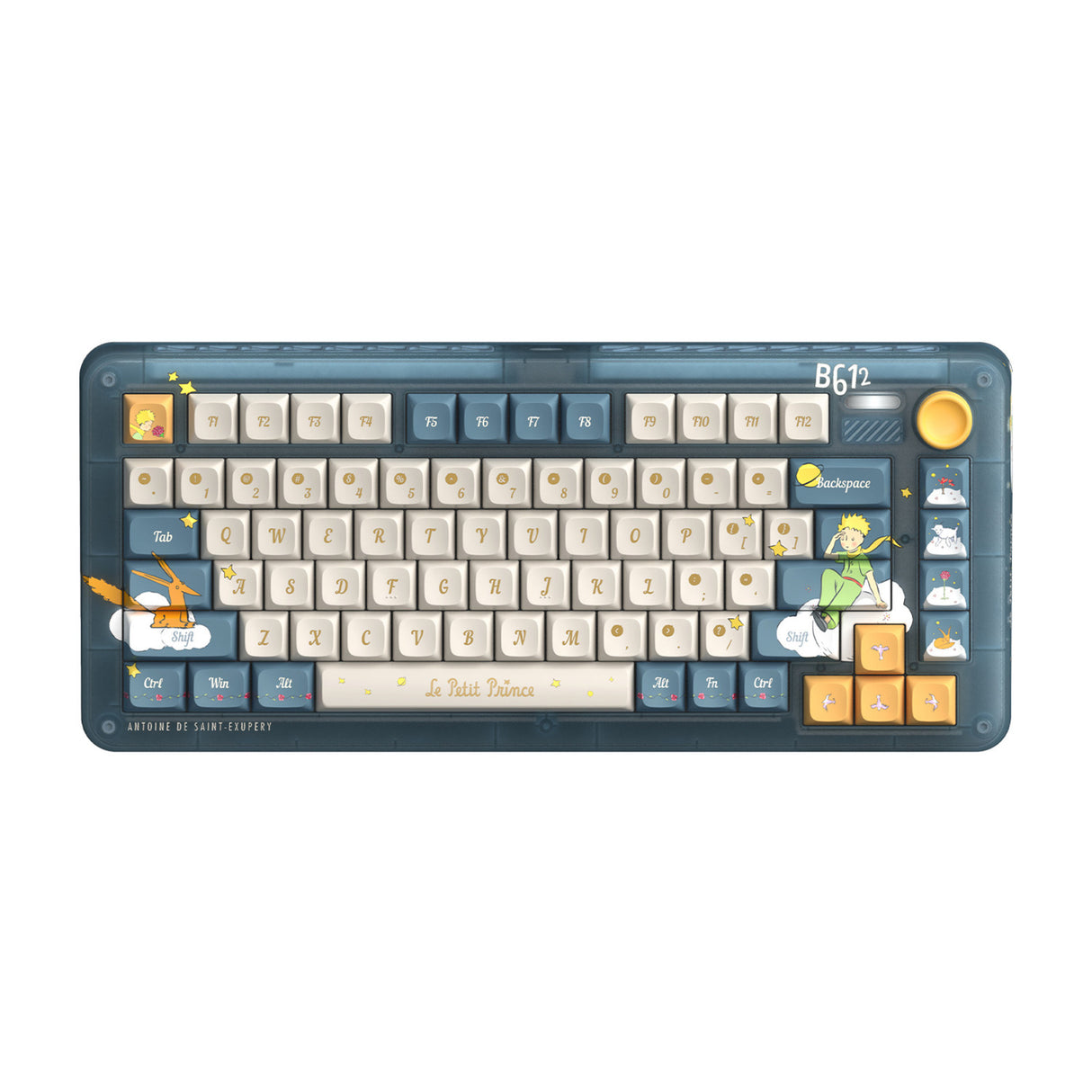 Clavier mécanique sans fil Iqunix zx75 sky meet (bleu, disposition américaine (qwerty), iquunix Silent Rose, 75 %, LED RVB, remplaçable à chaud, pbt double prise, 2,4 GHz | Bluetooth 5.1 | USB-C)