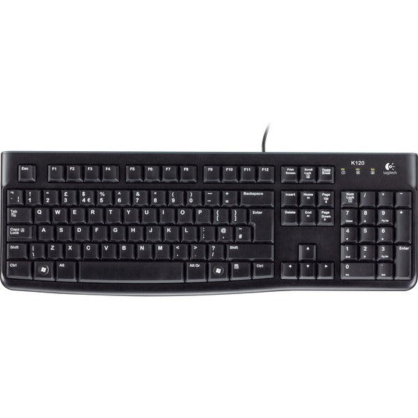 Clavier USB de style commercial Logitech K120 [USB, 104-Key, Numpad, durable, noir]