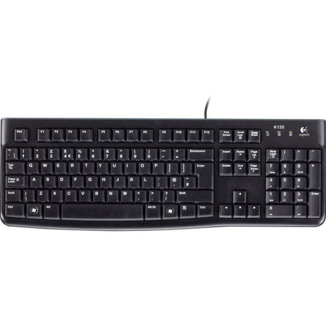Clavier USB de style commercial Logitech K120 [USB, 104-Key, Numpad, durable, noir]