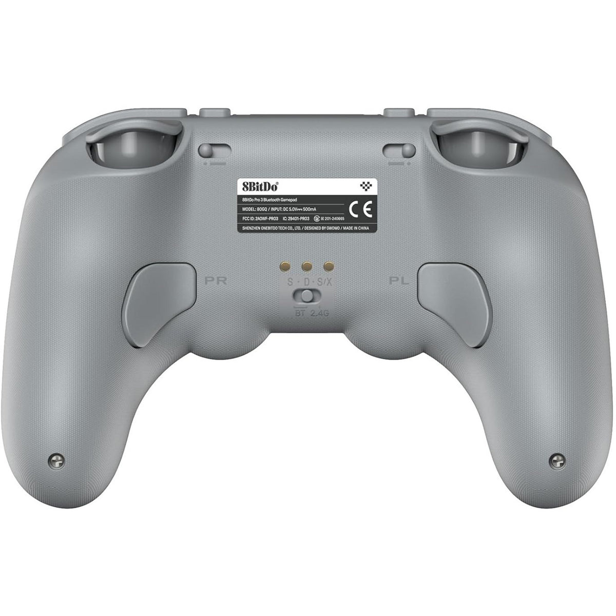 Manette de jeu bluetooth 8bitdo pro 3 (gris noir, switch 1 2, pc, android, usb bluetooth 2,4 ghz)