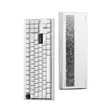Mchose gx87 ultra : électrophorèse blanche vintage blanc aluminium mécanique personnalisé, clavier (blanc noir, KTT vintage blanc, 80% TKL, RGB, hot swap, double-shot PBT, Bluetooth USB-C sans fil)