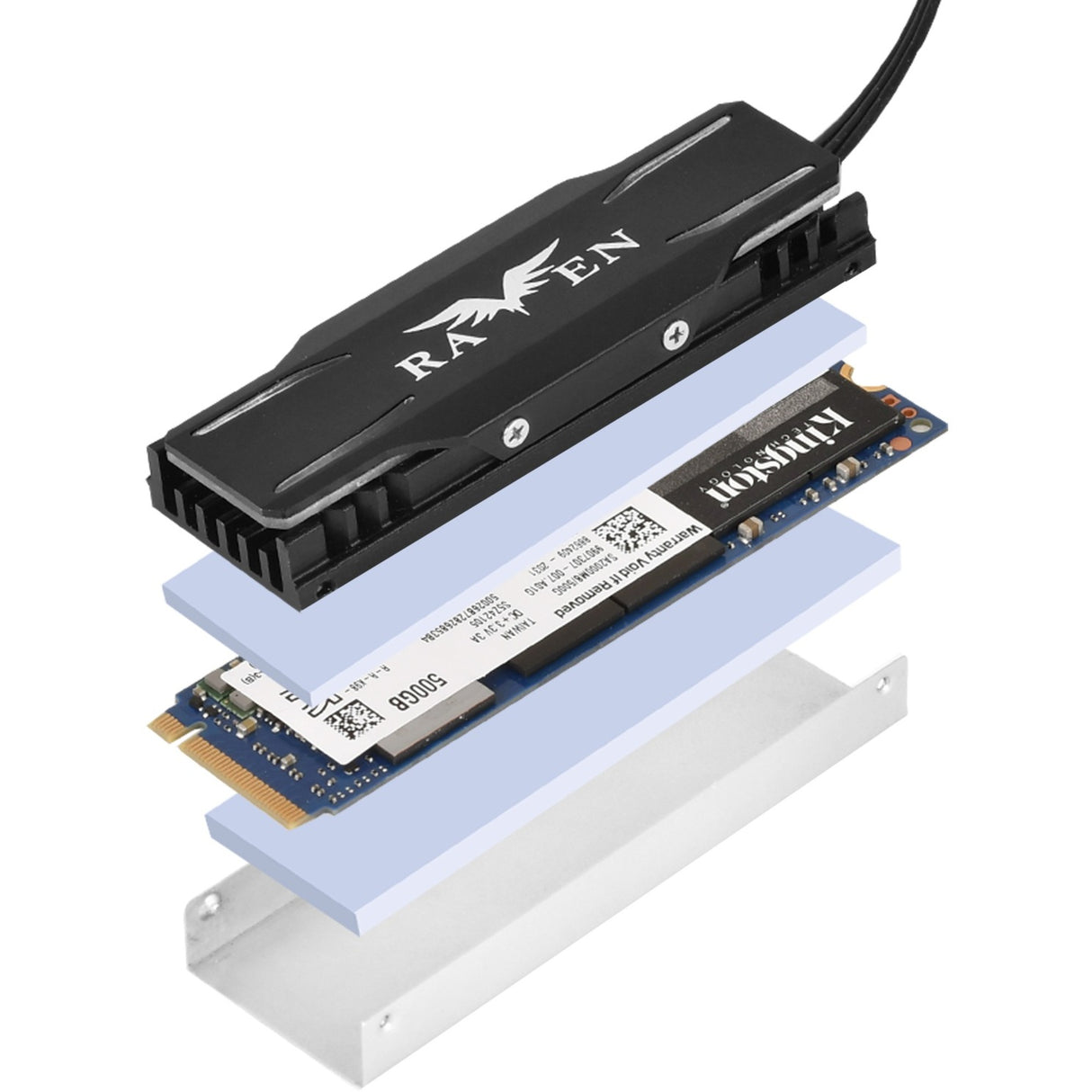 Dissipateur thermique Silverstone TP03-ARGB (noir, adapté au SSD m.2 2280)