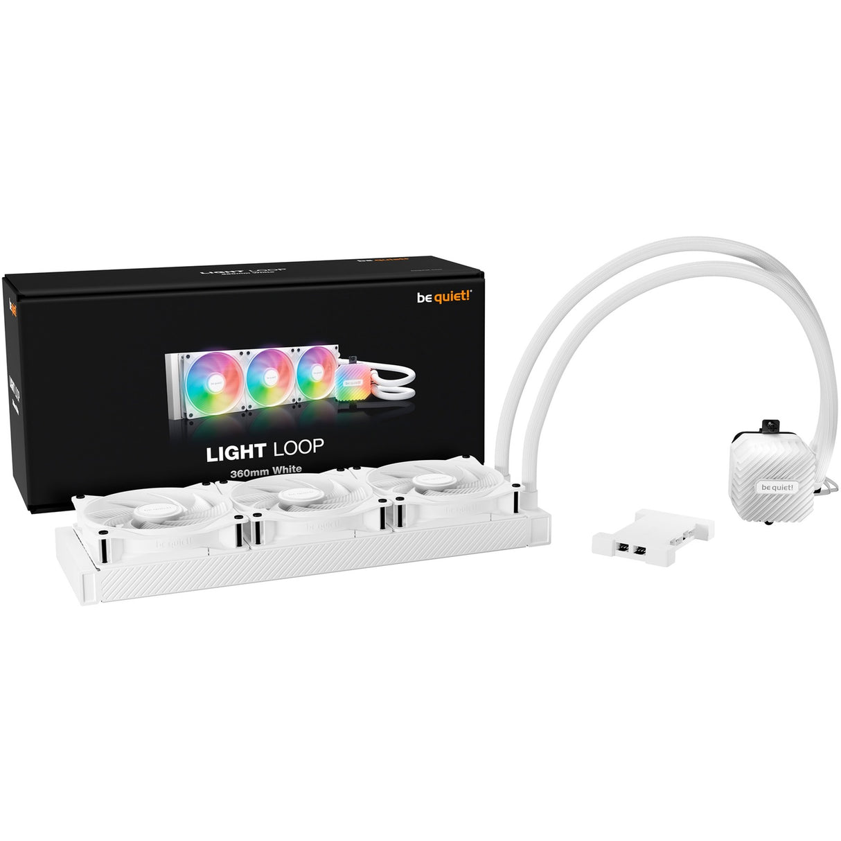Soyez silencieux! Light Loop 360 ARGB Refroidissement par eau (blanc, connecteur de ventilateur PWM à 4 broches)