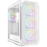 Boîtier tour midi Sharkoon ak5m rgb (blanc | 2x usb-a | 1x usb-c | rgb | verre trempé)
