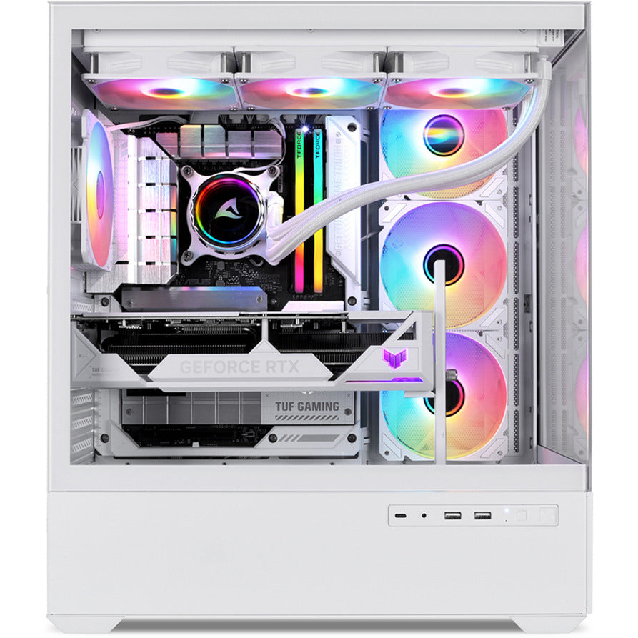 Boîtier tour midi Sharkoon ak6 rgb (blanc | 2x usb-a | 1x usb-c | rgb | verre trempé)