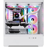 Boîtier tour midi Sharkoon ak6 rgb (blanc | 2x usb-a | 1x usb-c | rgb | verre trempé)
