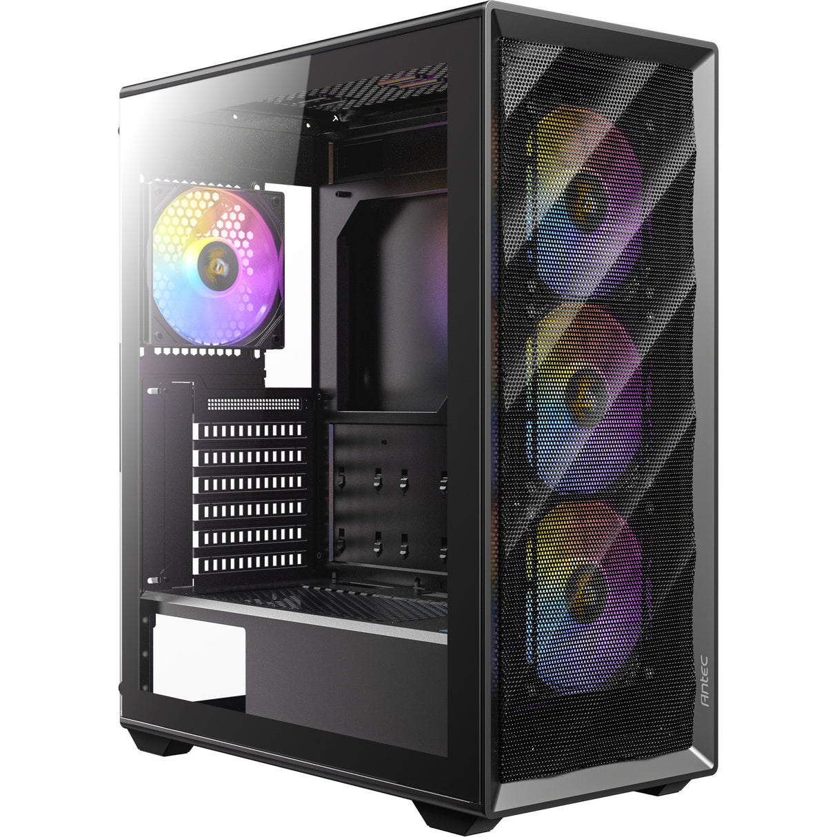 Boîtier tour midi Antec ax85 argb (noir | 2x usb-a | verre trempé)