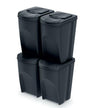Prosperplast sortbox ensemble de poubelles de séparation 4x35l - gris