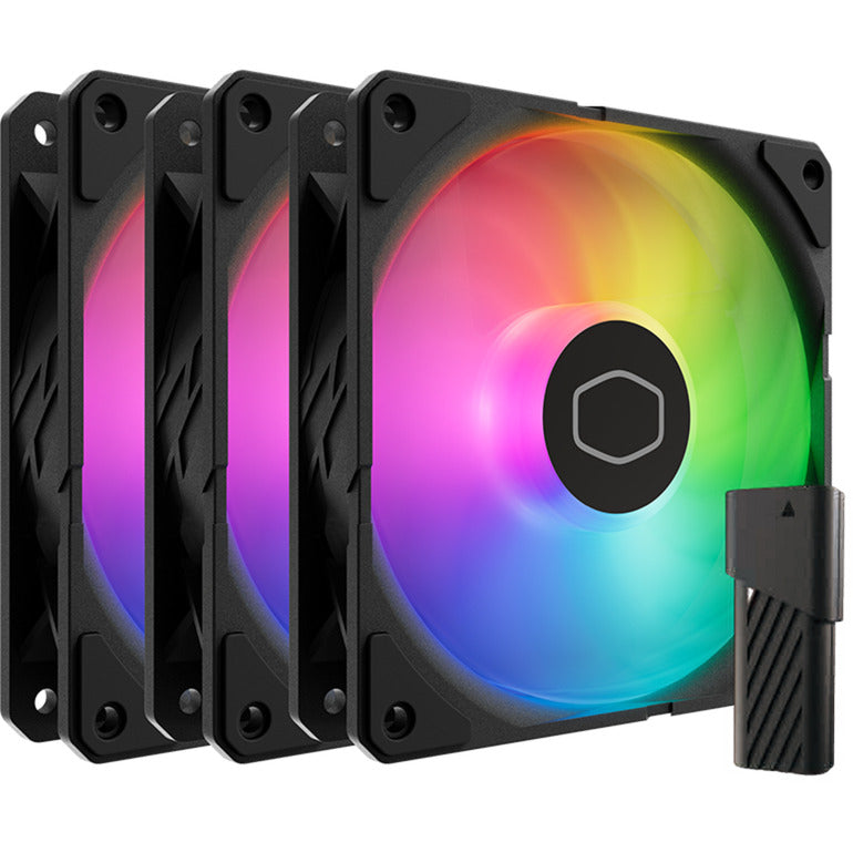 Kit de ventilateurs Cooler Master Sickleflow Edge 120 ARGB (noir, 3 pièces, 120 x 120 x 25 mm, PWM, 3 pièces, avec mini contrôleur LED A1)