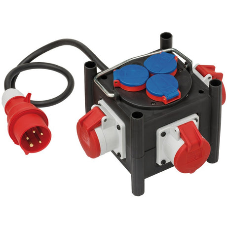 Répartiteur de courant compact en caoutchouc Brennerstuhl bsv 3 ls e 16 2 ip44 Prise de 1 mètre (noir, 3x mise à la terre, 3x cee)