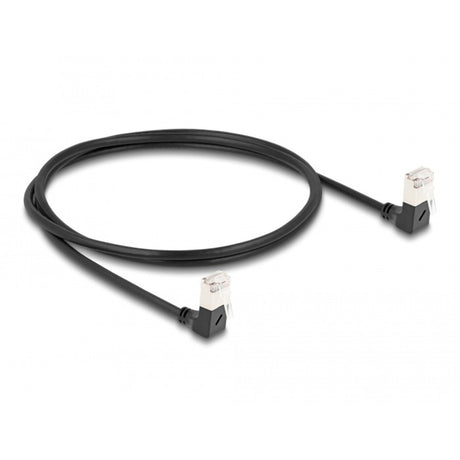 Delock câble réseau rj45 cat.6a s ftp slim 90° coudé vers le bas câble 1 m (noir)