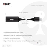 Adaptateur Ethernet M-F Club 3D USB-C vers RJ45 5 Gbit/s (noir)