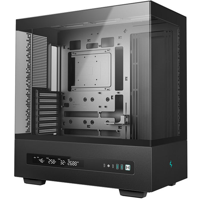 Boîtier tour midi numérique Deepcool ch690 (noir | 2x USB-A | 1x USB-C | verre trempé)