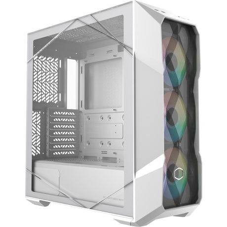 Cooler Master Masterbox TD500 Mesh V2 Boîtier tour midi (blanc | 2x USB-A | 1x USB-C | RVB | Verre trempé)