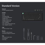 Clavier mécanique RVB Keychron k2 he-j1 version standard (noir, disposition américaine (qwerty), nébuleuse magnétique à double rail Gateron, 75 %, RVB, osa double-shot pbt, échange à chaud, 2,4 GHz | Bluetooth 5.2 | USB-C)
