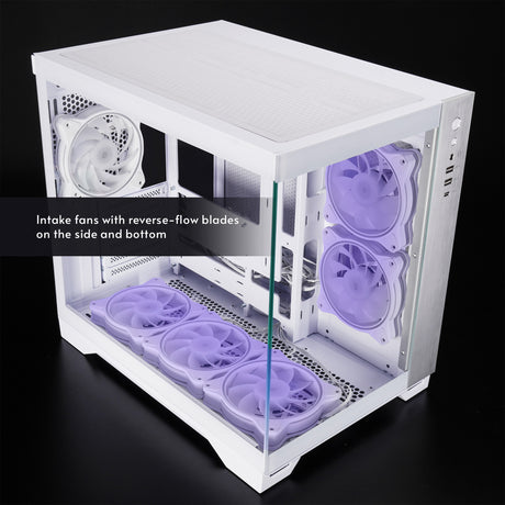 Boîtier Chieftec Visio Midi Tower (blanc | 2x USB-A | 1x USB-C | RVB | verre trempé)